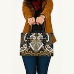Aotearoa Ngai Te Rangi Leather Bag Maori Tribal Pattern