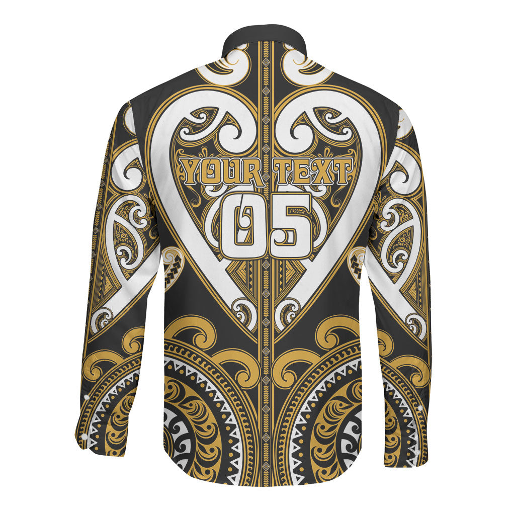 Custom Aotearoa Ngai Te Rangi Long Sleeve Button Shirt Maori Tribal Pattern