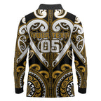 Custom Aotearoa Ngai Te Rangi Long Sleeve Polo Shirt Maori Tribal Pattern