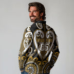 Custom Aotearoa Ngai Te Rangi Long Sleeve Polo Shirt Maori Tribal Pattern