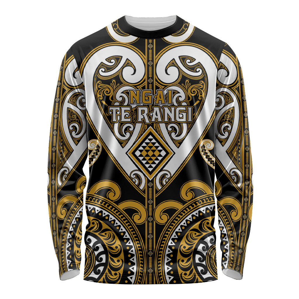 Custom Aotearoa Ngai Te Rangi Long Sleeve Shirt Maori Tribal Pattern