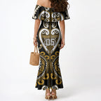 Custom Aotearoa Ngai Te Rangi Mermaid Dress Maori Tribal Pattern