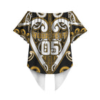 Custom Aotearoa Ngai Te Rangi Off Shoulder Wrap Waist Top Maori Tribal Pattern