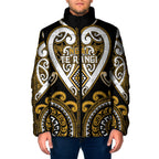 Custom Aotearoa Ngai Te Rangi Padded Jacket Maori Tribal Pattern
