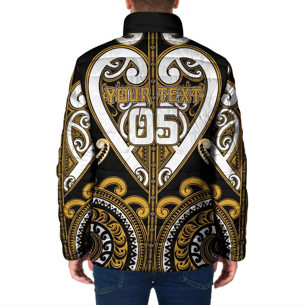 Custom Aotearoa Ngai Te Rangi Padded Jacket Maori Tribal Pattern