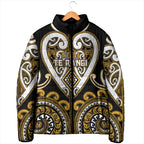Custom Aotearoa Ngai Te Rangi Padded Jacket Maori Tribal Pattern