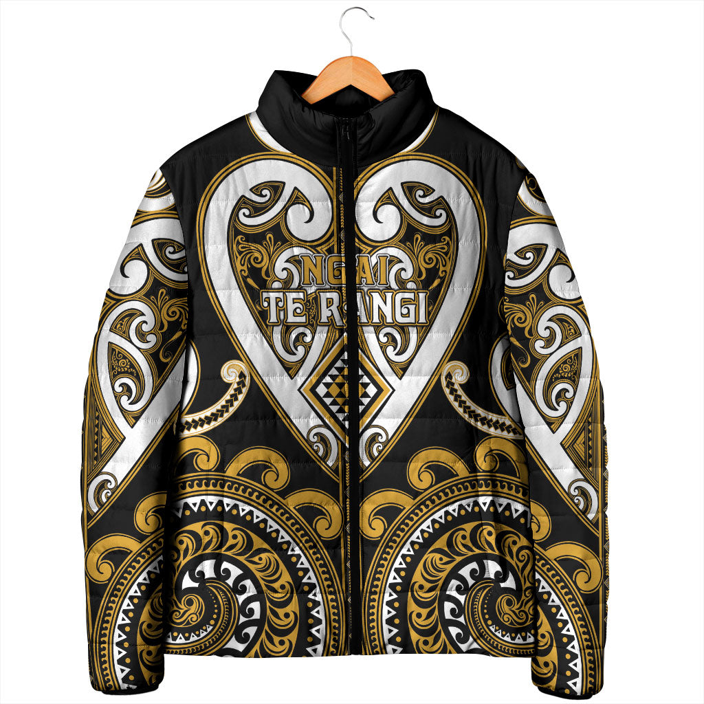Custom Aotearoa Ngai Te Rangi Padded Jacket Maori Tribal Pattern