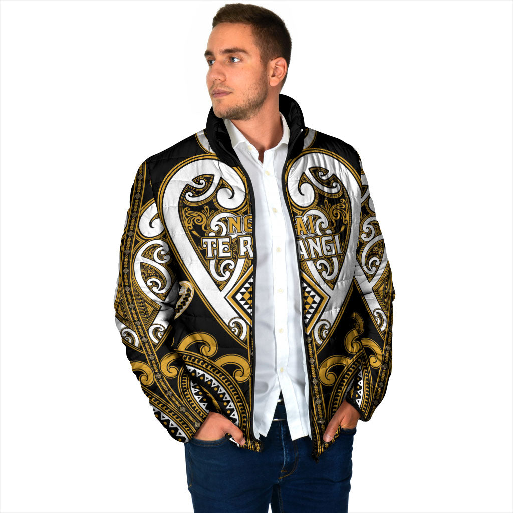 Custom Aotearoa Ngai Te Rangi Padded Jacket Maori Tribal Pattern