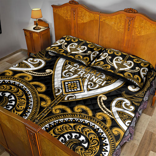 Aotearoa Ngai Te Rangi Quilt Bed Set Maori Tribal Pattern