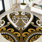 Aotearoa Ngai Te Rangi Round Carpet Maori Tribal Pattern
