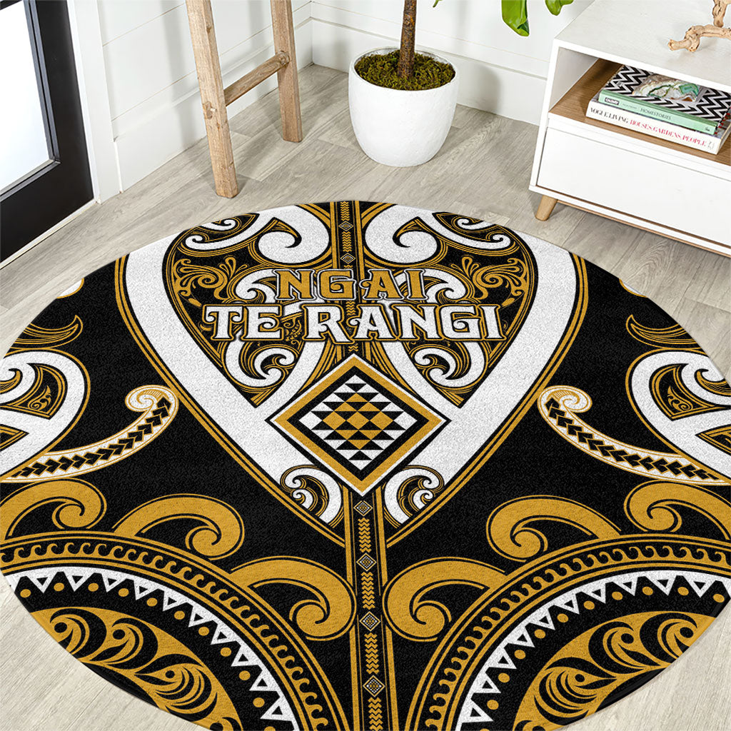 Aotearoa Ngai Te Rangi Round Carpet Maori Tribal Pattern