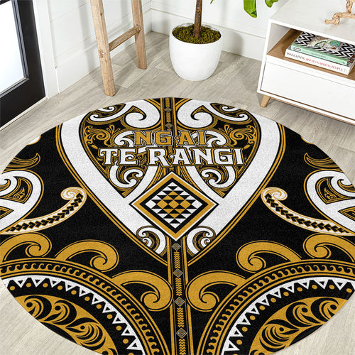Aotearoa Ngai Te Rangi Round Carpet Maori Tribal Pattern