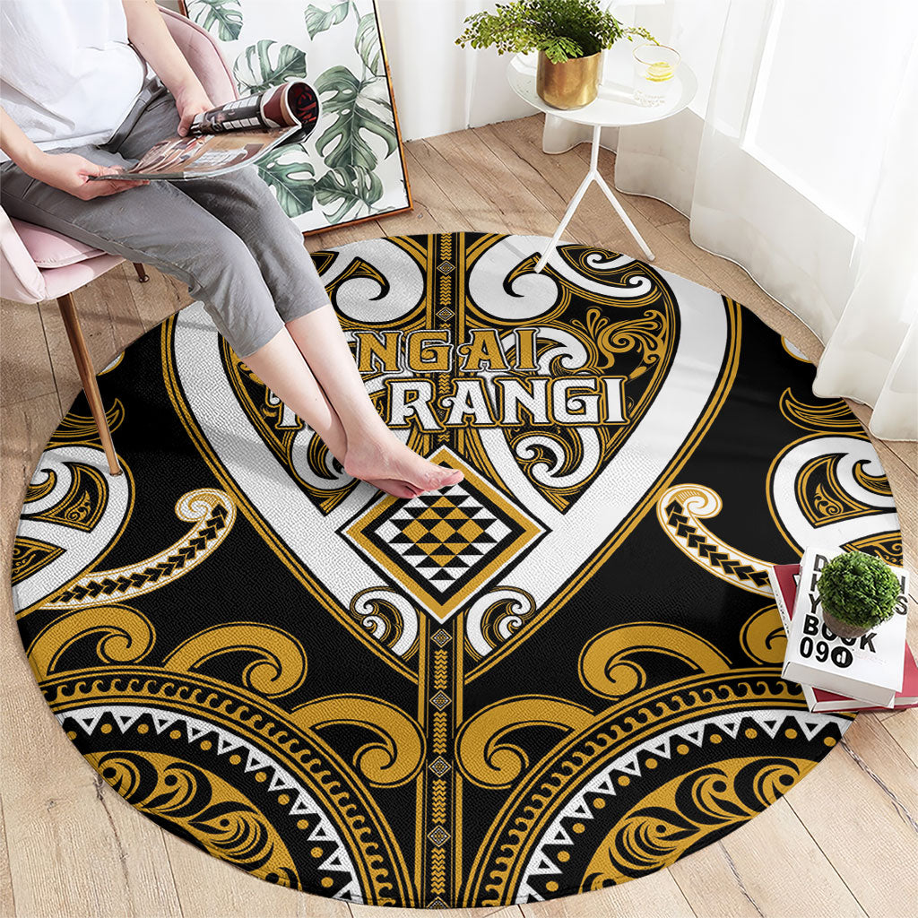 Aotearoa Ngai Te Rangi Round Carpet Maori Tribal Pattern