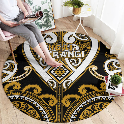 Aotearoa Ngai Te Rangi Round Carpet Maori Tribal Pattern