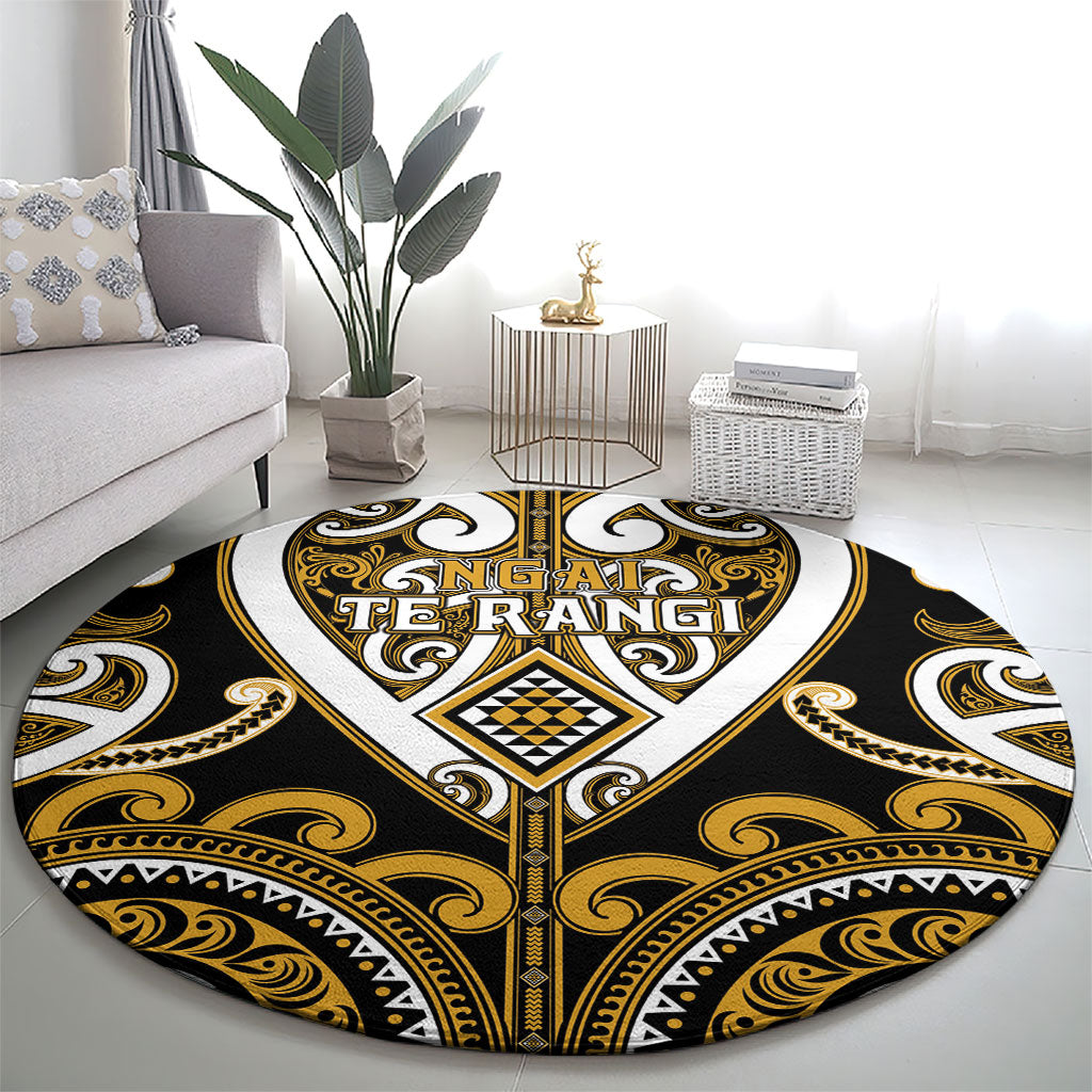 Aotearoa Ngai Te Rangi Round Carpet Maori Tribal Pattern