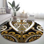 Aotearoa Ngai Te Rangi Round Carpet Maori Tribal Pattern