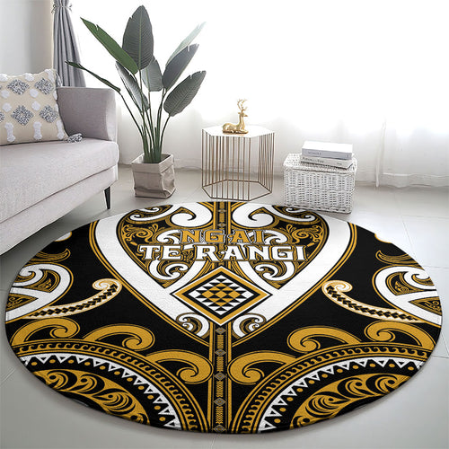 Aotearoa Ngai Te Rangi Round Carpet Maori Tribal Pattern