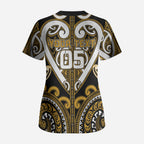 Custom Aotearoa Ngai Te Rangi Scrub Top Maori Tribal Pattern