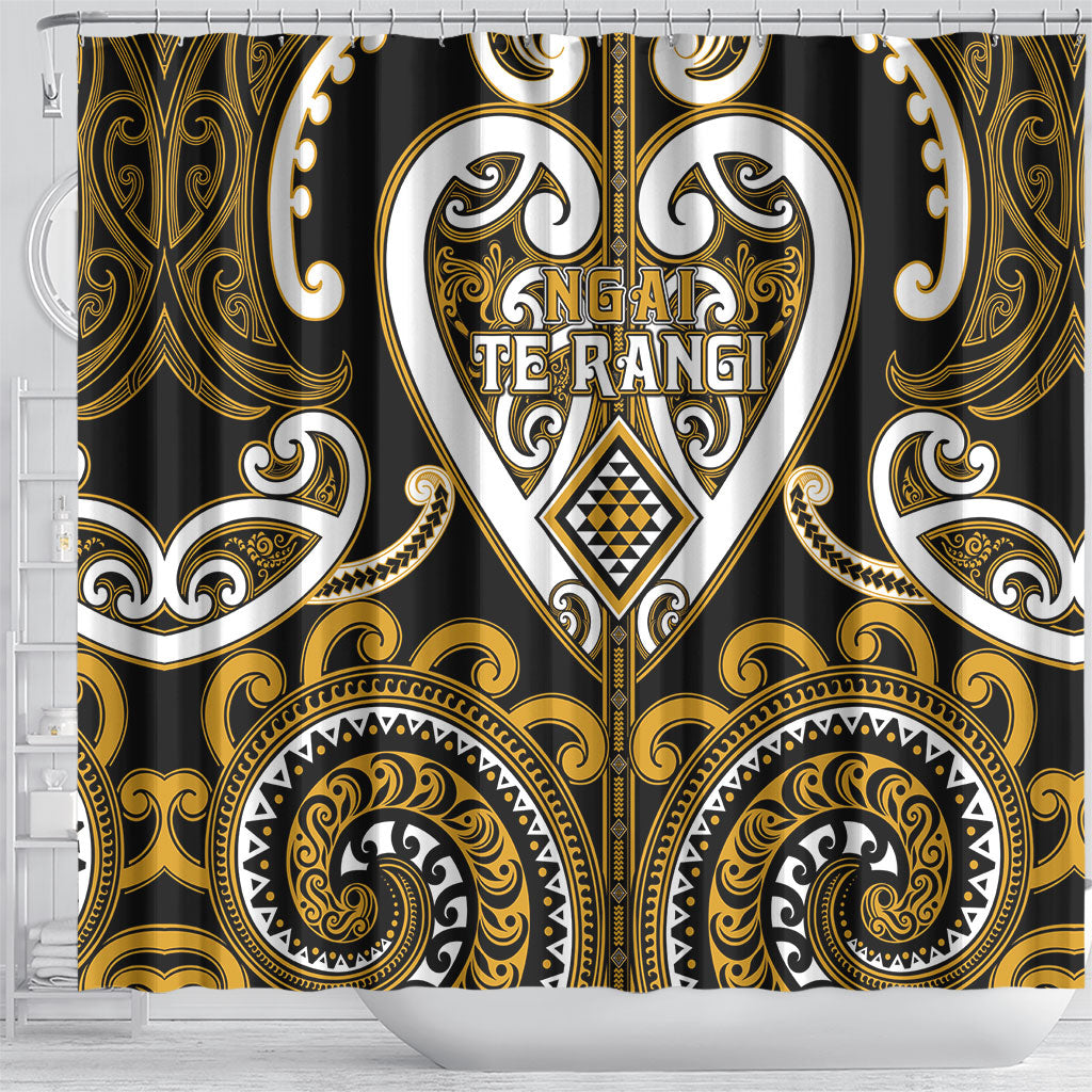 Aotearoa Ngai Te Rangi Shower Curtain Maori Tribal Pattern