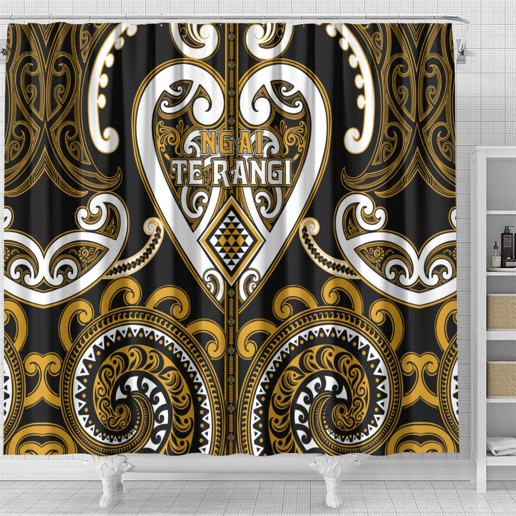 Aotearoa Ngai Te Rangi Shower Curtain Maori Tribal Pattern