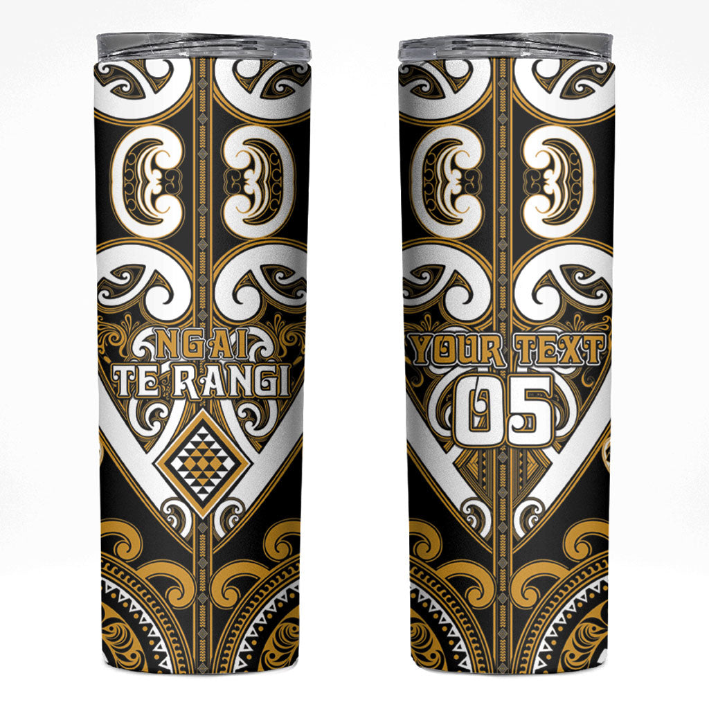 Custom Aotearoa Ngai Te Rangi Skinny Tumbler Maori Tribal Pattern