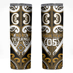 Custom Aotearoa Ngai Te Rangi Skinny Tumbler Maori Tribal Pattern