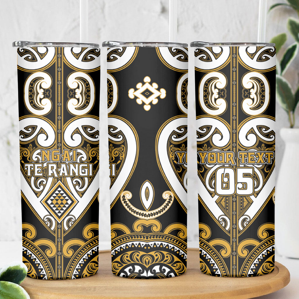 Custom Aotearoa Ngai Te Rangi Skinny Tumbler Maori Tribal Pattern