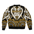 Custom Aotearoa Ngai Te Rangi Sleeve Zip Bomber Jacket Maori Tribal Pattern