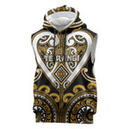 Custom Aotearoa Ngai Te Rangi Sleeveless Hoodie Maori Tribal Pattern