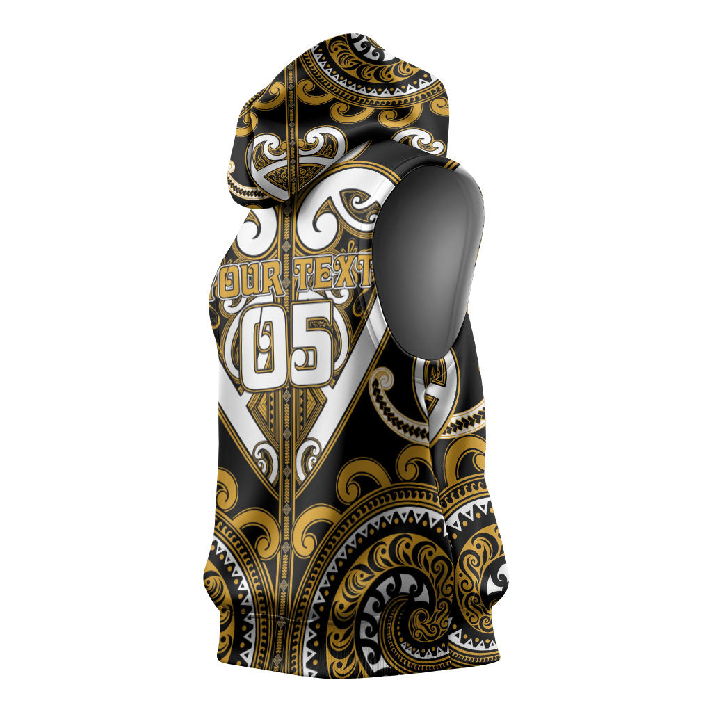 Custom Aotearoa Ngai Te Rangi Sleeveless Hoodie Maori Tribal Pattern