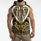 Custom Aotearoa Ngai Te Rangi Sleeveless Hoodie Maori Tribal Pattern