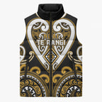 Custom Aotearoa Ngai Te Rangi Sleeveless Puffer Jacket Maori Tribal Pattern