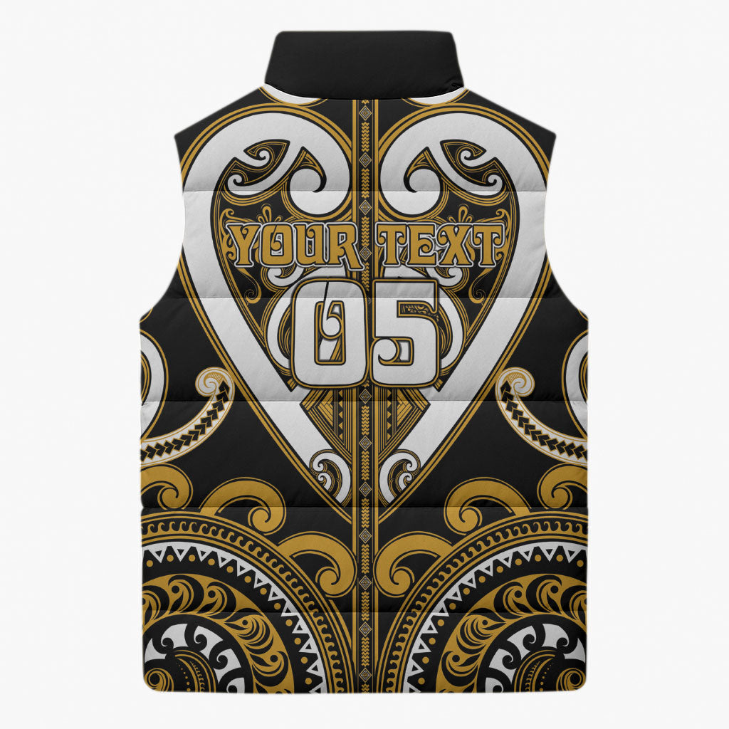Custom Aotearoa Ngai Te Rangi Sleeveless Puffer Jacket Maori Tribal Pattern