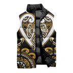 Custom Aotearoa Ngai Te Rangi Sleeveless Puffer Jacket Maori Tribal Pattern