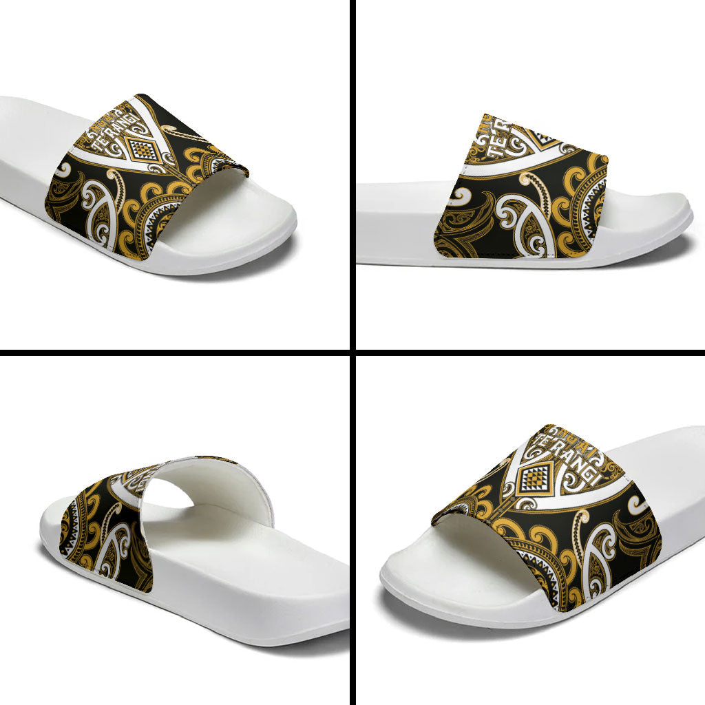 Aotearoa Ngai Te Rangi Slide Sandals Maori Tribal Pattern