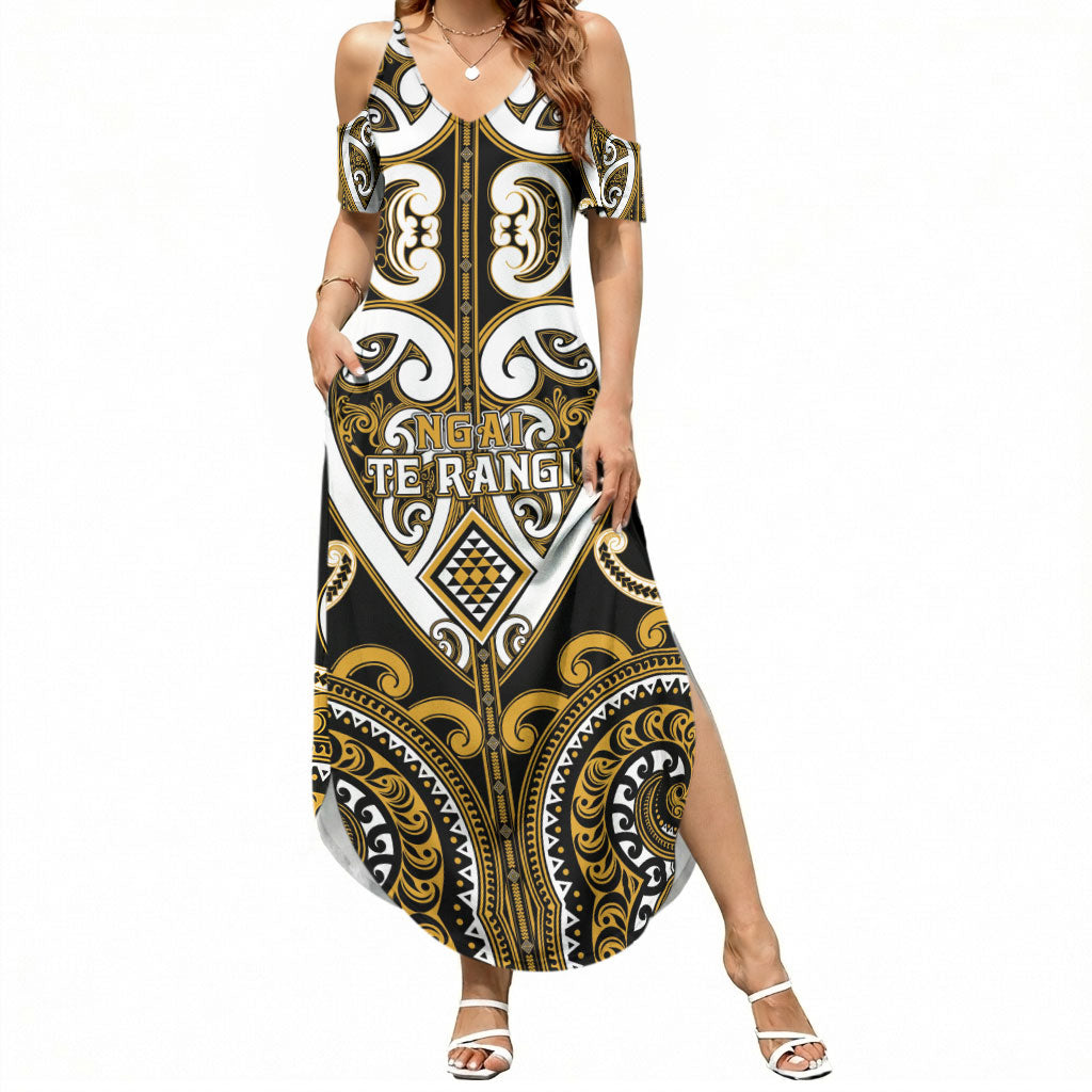 Custom Aotearoa Ngai Te Rangi Summer Maxi Dress Maori Tribal Pattern