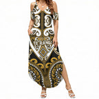 Custom Aotearoa Ngai Te Rangi Summer Maxi Dress Maori Tribal Pattern