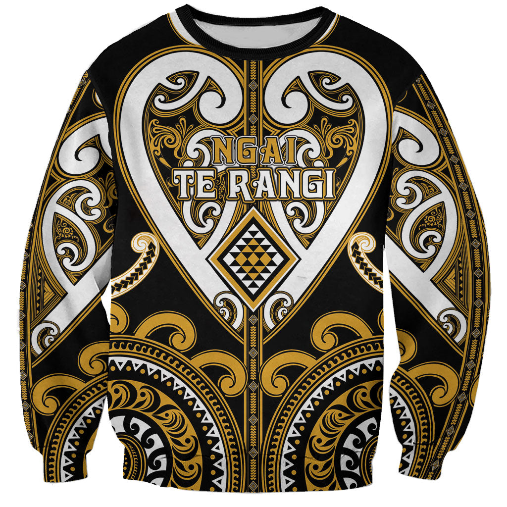 Custom Aotearoa Ngai Te Rangi Sweatshirt Maori Tribal Pattern