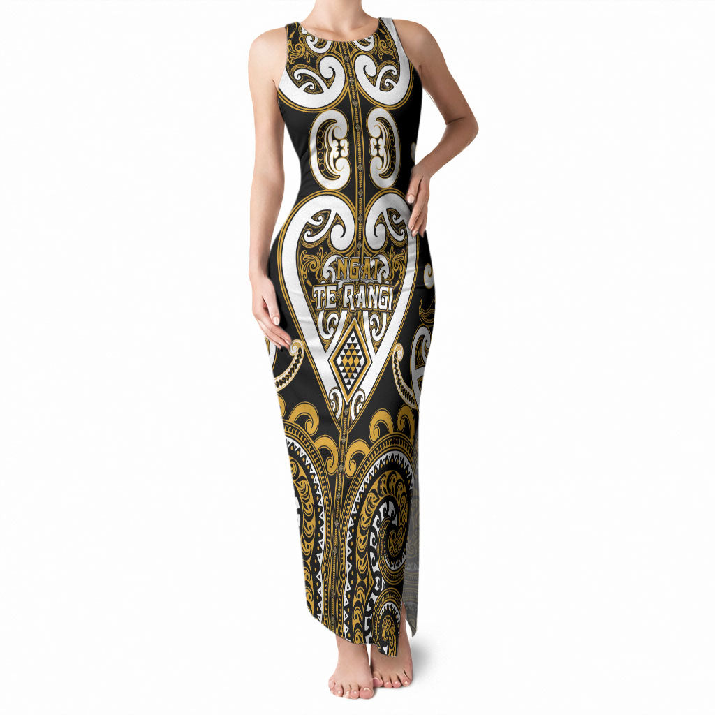 Custom Aotearoa Ngai Te Rangi Tank Maxi Dress Maori Tribal Pattern