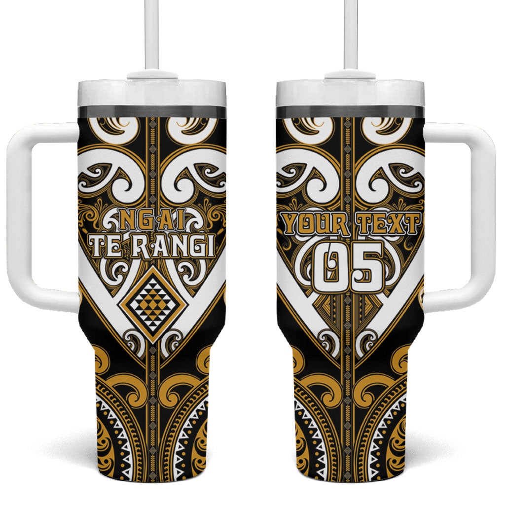 Custom Aotearoa Ngai Te Rangi Tumbler With Handle Maori Tribal Pattern