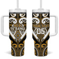 Custom Aotearoa Ngai Te Rangi Tumbler With Handle Maori Tribal Pattern