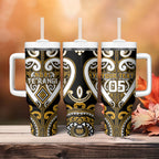 Custom Aotearoa Ngai Te Rangi Tumbler With Handle Maori Tribal Pattern
