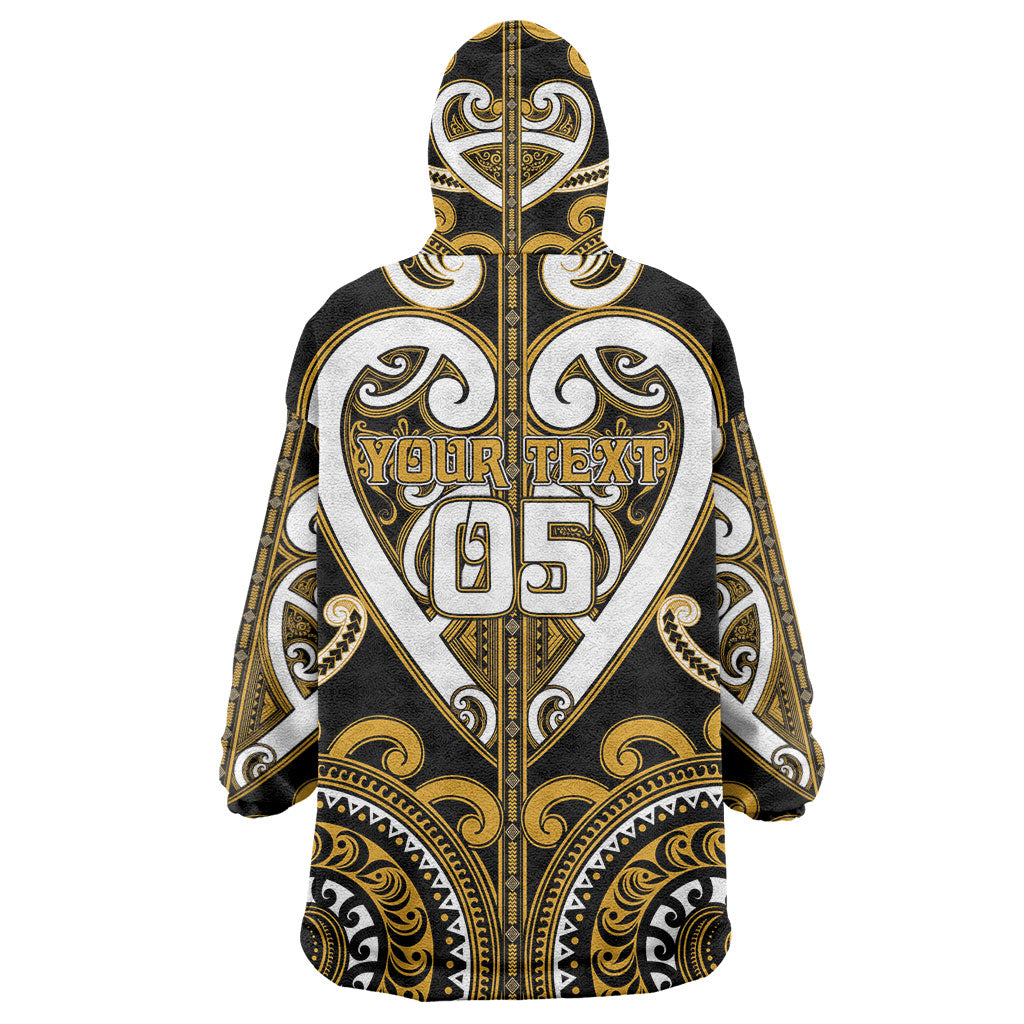 Custom Aotearoa Ngai Te Rangi Wearable Blanket Hoodie Maori Tribal Pattern