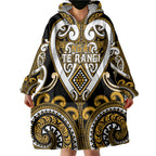 Custom Aotearoa Ngai Te Rangi Wearable Blanket Hoodie Maori Tribal Pattern
