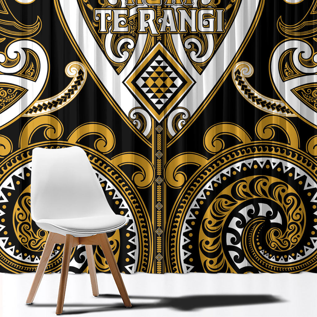 Aotearoa Ngai Te Rangi Window Curtain Maori Tribal Pattern