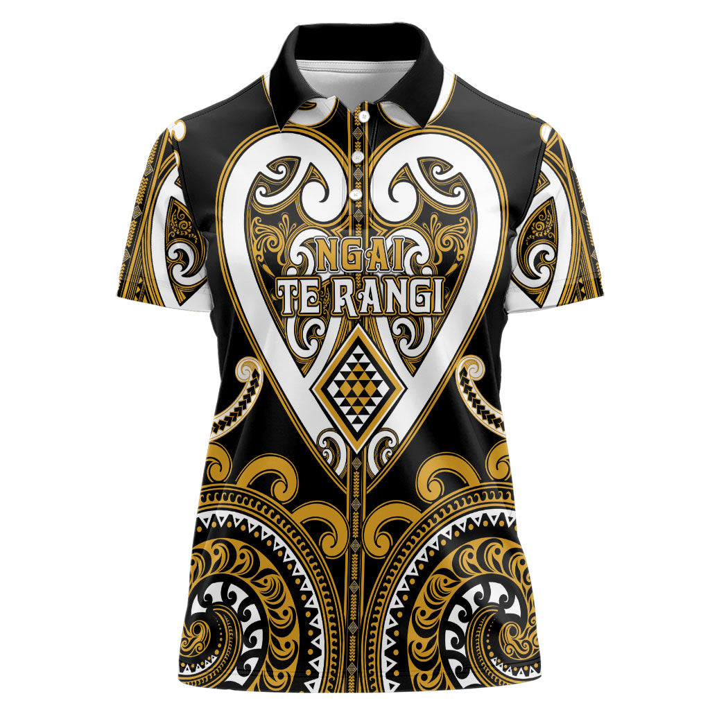 Custom Aotearoa Ngai Te Rangi Women Polo Shirt Maori Tribal Pattern