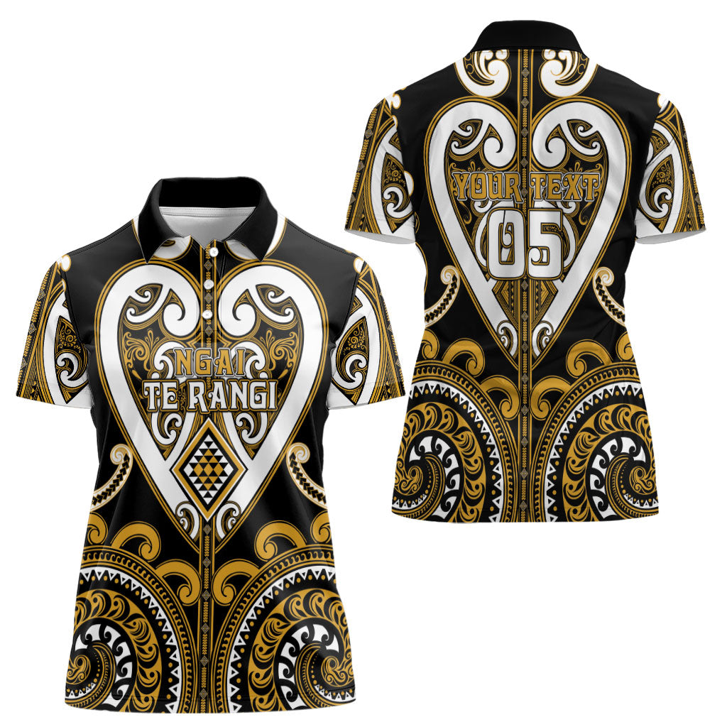 Custom Aotearoa Ngai Te Rangi Women Polo Shirt Maori Tribal Pattern