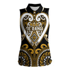 Custom Aotearoa Ngai Te Rangi Women Sleeveless Polo Shirt Maori Tribal Pattern