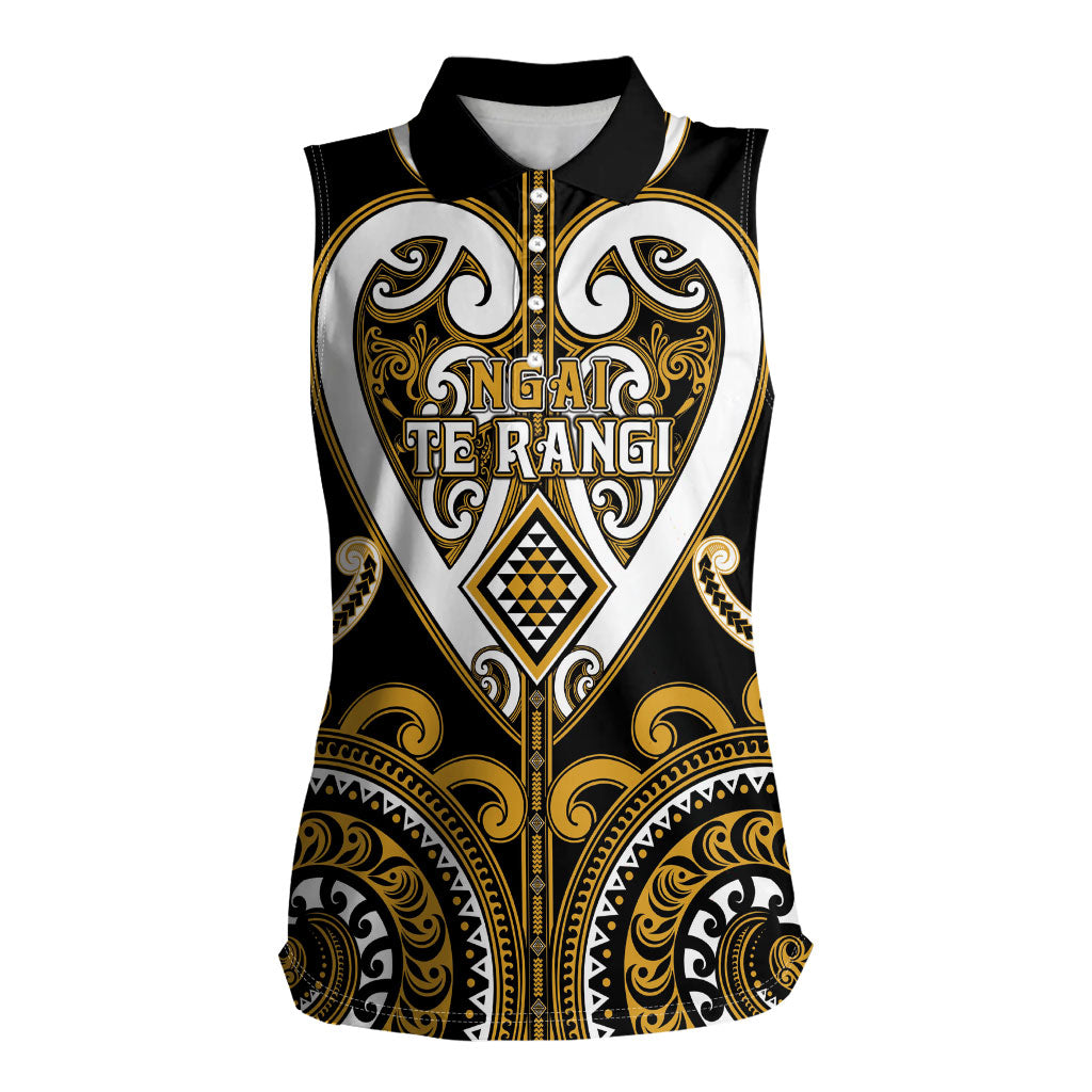 Custom Aotearoa Ngai Te Rangi Women Sleeveless Polo Shirt Maori Tribal Pattern