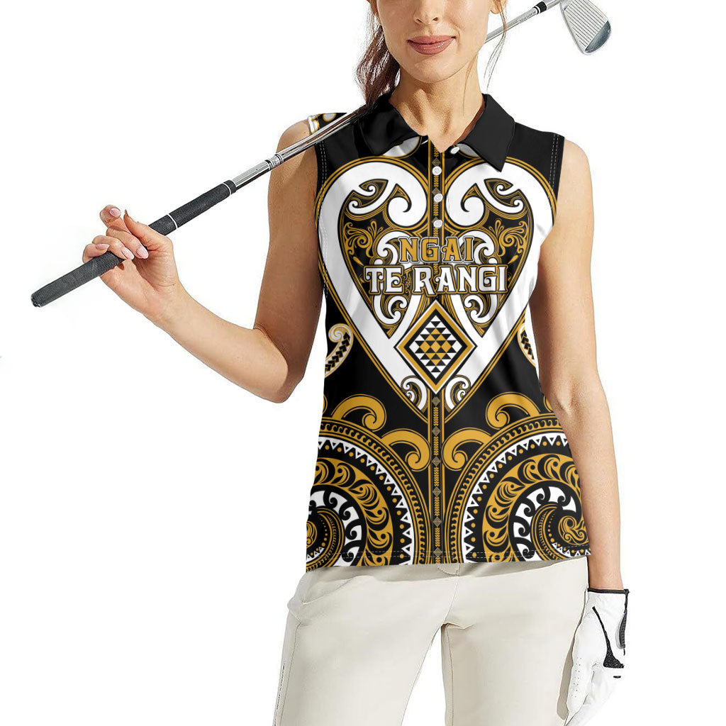 Custom Aotearoa Ngai Te Rangi Women Sleeveless Polo Shirt Maori Tribal Pattern